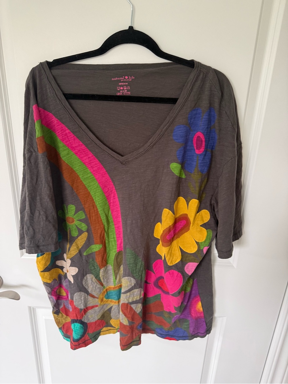 Natural Life Floral Cotton Shirt One Size